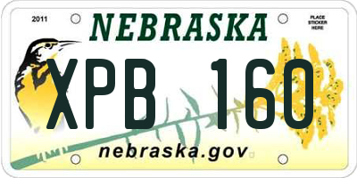 NE license plate XPB160