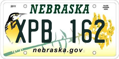 NE license plate XPB162