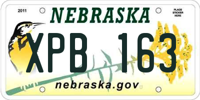 NE license plate XPB163