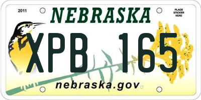 NE license plate XPB165