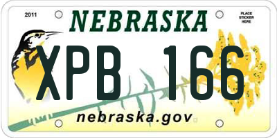 NE license plate XPB166