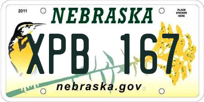 NE license plate XPB167