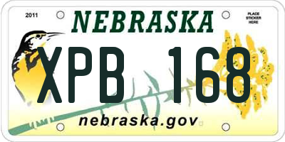 NE license plate XPB168