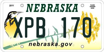 NE license plate XPB170