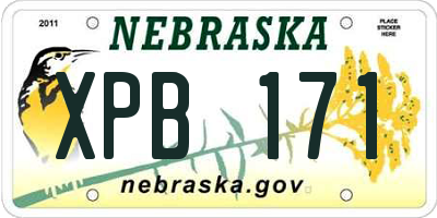 NE license plate XPB171