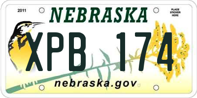 NE license plate XPB174