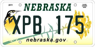 NE license plate XPB175