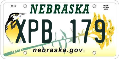 NE license plate XPB179
