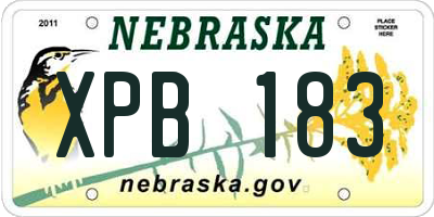 NE license plate XPB183