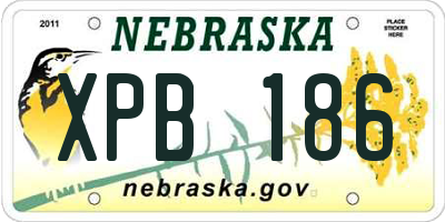 NE license plate XPB186