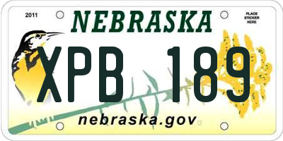 NE license plate XPB189