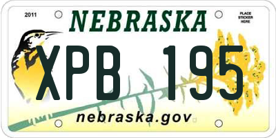 NE license plate XPB195