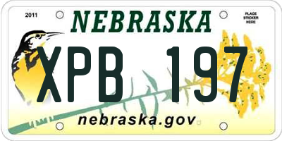 NE license plate XPB197