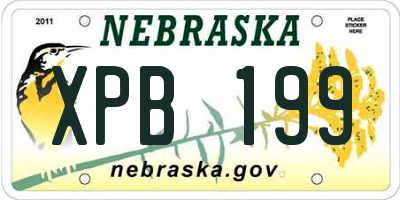 NE license plate XPB199