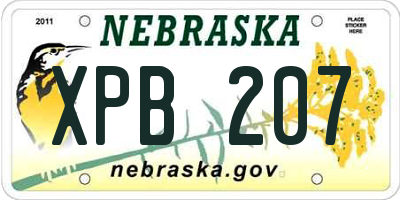NE license plate XPB207