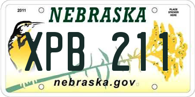 NE license plate XPB211