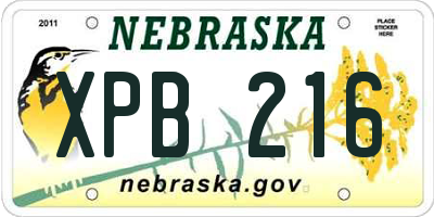 NE license plate XPB216