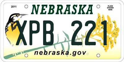 NE license plate XPB221