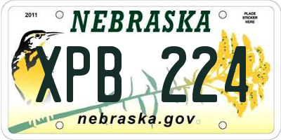 NE license plate XPB224