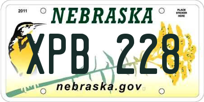 NE license plate XPB228