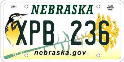 NE license plate XPB236