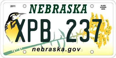 NE license plate XPB237