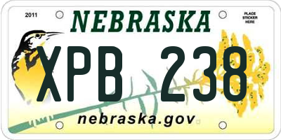 NE license plate XPB238