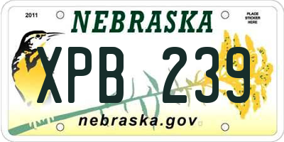 NE license plate XPB239