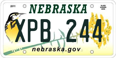 NE license plate XPB244