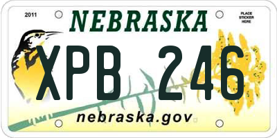 NE license plate XPB246