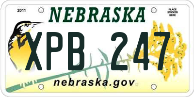 NE license plate XPB247