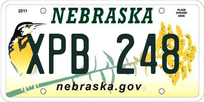 NE license plate XPB248