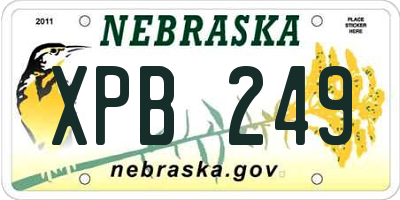 NE license plate XPB249
