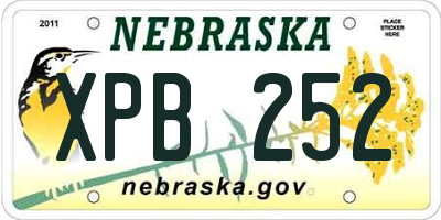 NE license plate XPB252