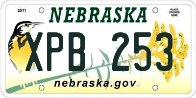 NE license plate XPB253