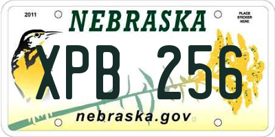 NE license plate XPB256