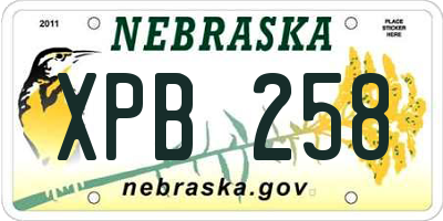NE license plate XPB258