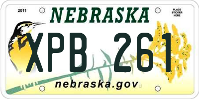 NE license plate XPB261