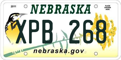 NE license plate XPB268