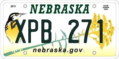 NE license plate XPB271