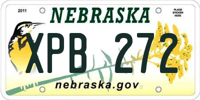 NE license plate XPB272