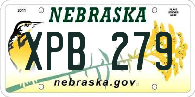 NE license plate XPB279