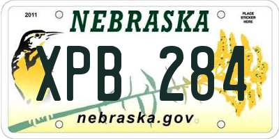 NE license plate XPB284