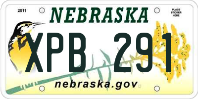 NE license plate XPB291