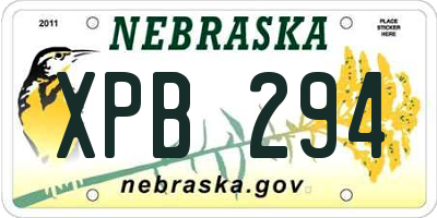 NE license plate XPB294