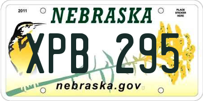 NE license plate XPB295