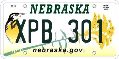 NE license plate XPB301