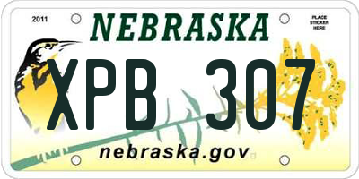 NE license plate XPB307