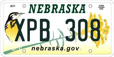 NE license plate XPB308