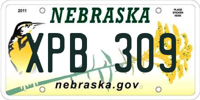 NE license plate XPB309